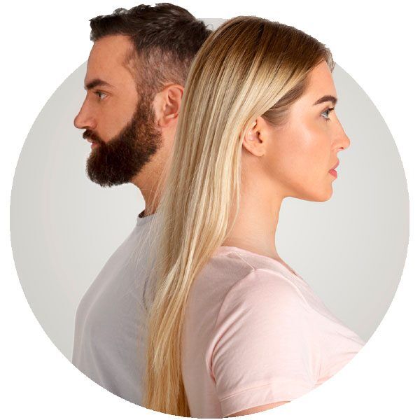 Couple facing away from each other demonstrating the gender gap